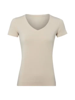 Marie Lund Damen T-Shirt in beige - Ärmel: kurzarm