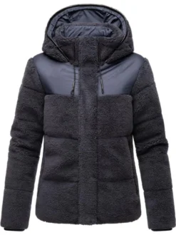 Marikoo Damen Kapuzenplüschjacke - Kaguraa 16 in marine