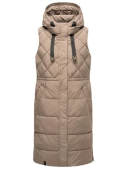 Marikoo Damen Steppweste - Narikaa 16 in taupe