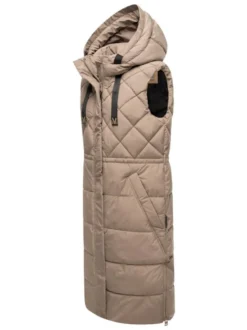 Marikoo Damen Steppweste - Narikaa 16 in taupe