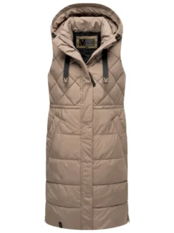 Marikoo Damen Steppweste - Narikaa 16 in taupe