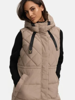 Marikoo Damen Steppweste - Narikaa 16 in taupe