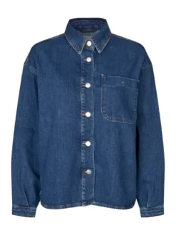 Masai Damen Jeansbluse in blau denim - Ärmel: langarm
