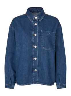Masai Damen Jeansbluse in blau denim - Ärmel: langarm