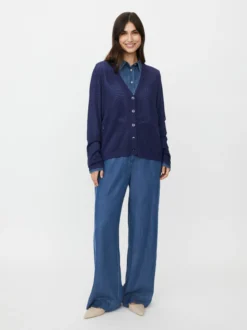 Masai Damen Strickjacke in marine - Ärmel: langarm