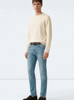 Mavi Herren Pullover in sand - Ausschnitt: Rundhals