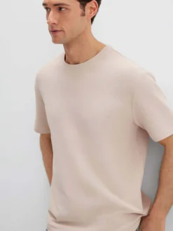 Mavi Herren T-Shirt in beige - Ausschnitt: Rundhals