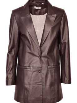 Maze Damen Lederblazer in braun