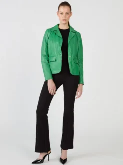 Maze Damen Lederblazer in grün