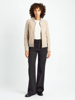 Maze Damen Lederblouson in lila