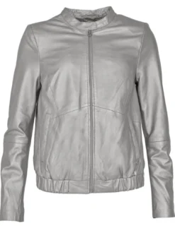 Maze Damen Lederblouson in silber
