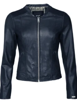 Maze Damen Lederjacke in blau