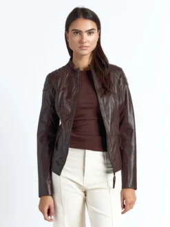 Maze Damen Lederjacke in braun