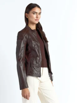 Maze Damen Lederjacke in braun
