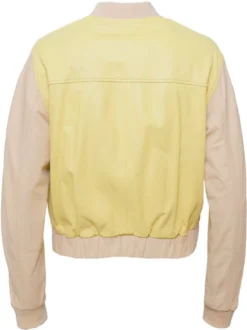 Maze Damen Lederjacke in gelb beige