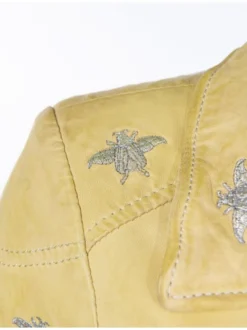 Maze Damen Lederjacke in gelb