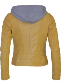 Maze Damen Lederjacke in gelb