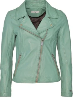 Maze Damen Lederjacke in grün