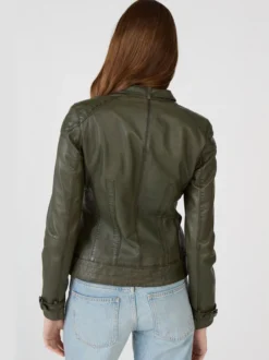 Maze Damen Lederjacke in grün