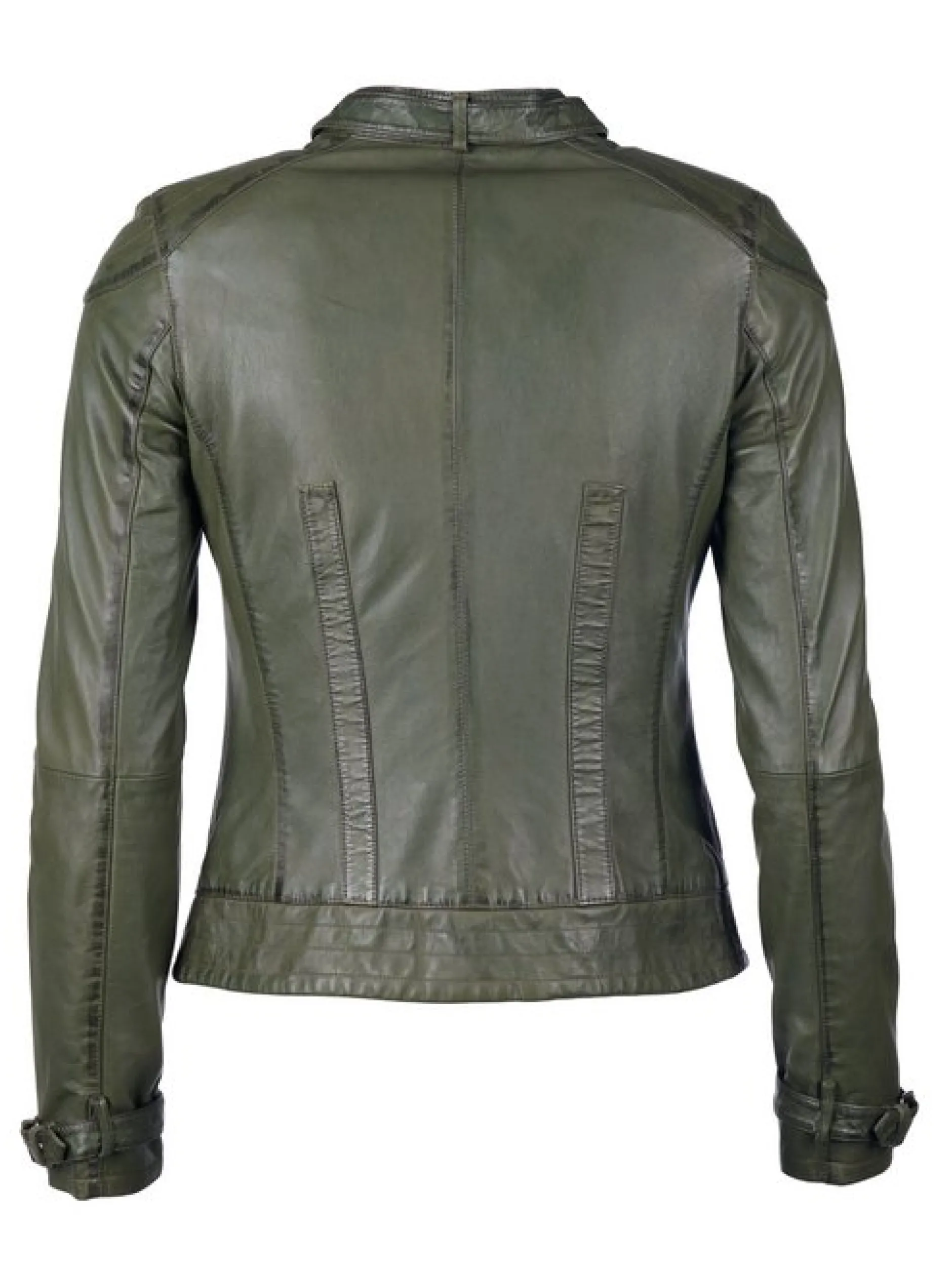 Maze Damen Lederjacke in grün