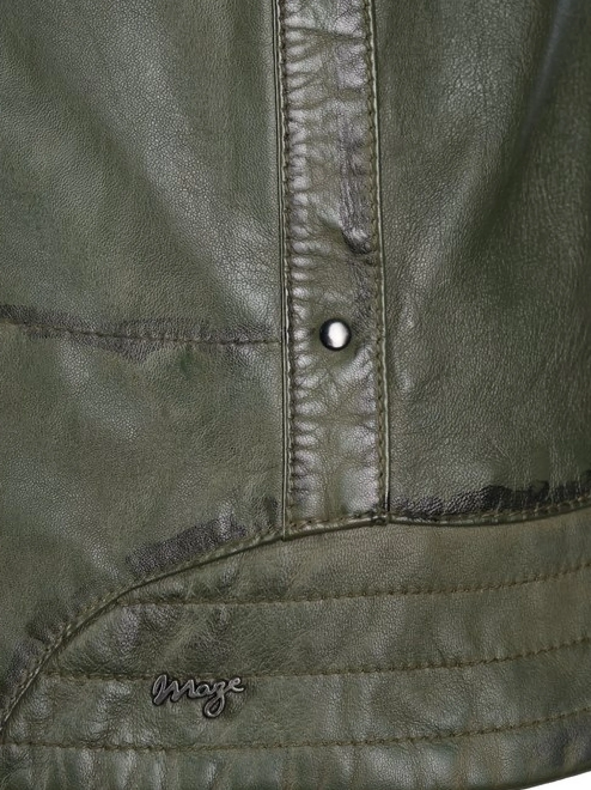 Maze Damen Lederjacke in grün