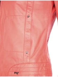 Maze Damen Lederjacke in koralle