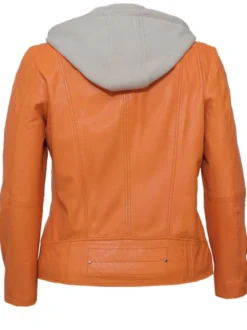 Maze Damen Lederjacke in orange