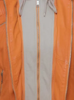 Maze Damen Lederjacke in orange