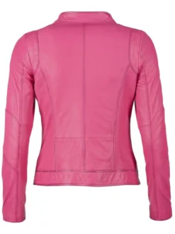 Maze Damen Lederjacke in pink