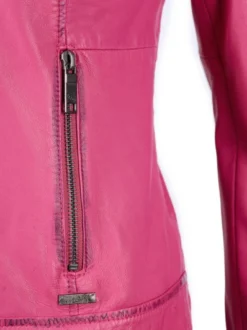 Maze Damen Lederjacke in pink