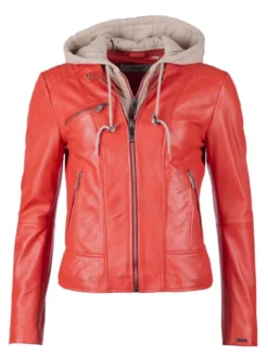 Maze Damen Lederjacke in rot