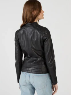 Maze Damen Lederjacke in schwarz