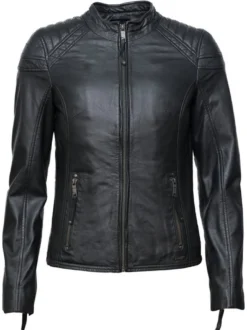 Maze Damen Lederjacke in schwarz