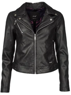 Maze Damen Lederjacke in schwarz