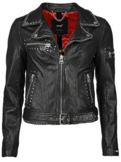 Maze Damen Lederjacke in schwarz