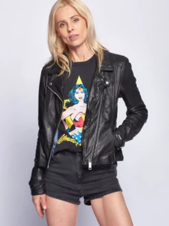 Maze Damen Lederjacke in schwarz