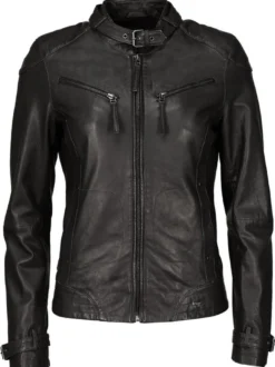Maze Damen Lederjacke in schwarz