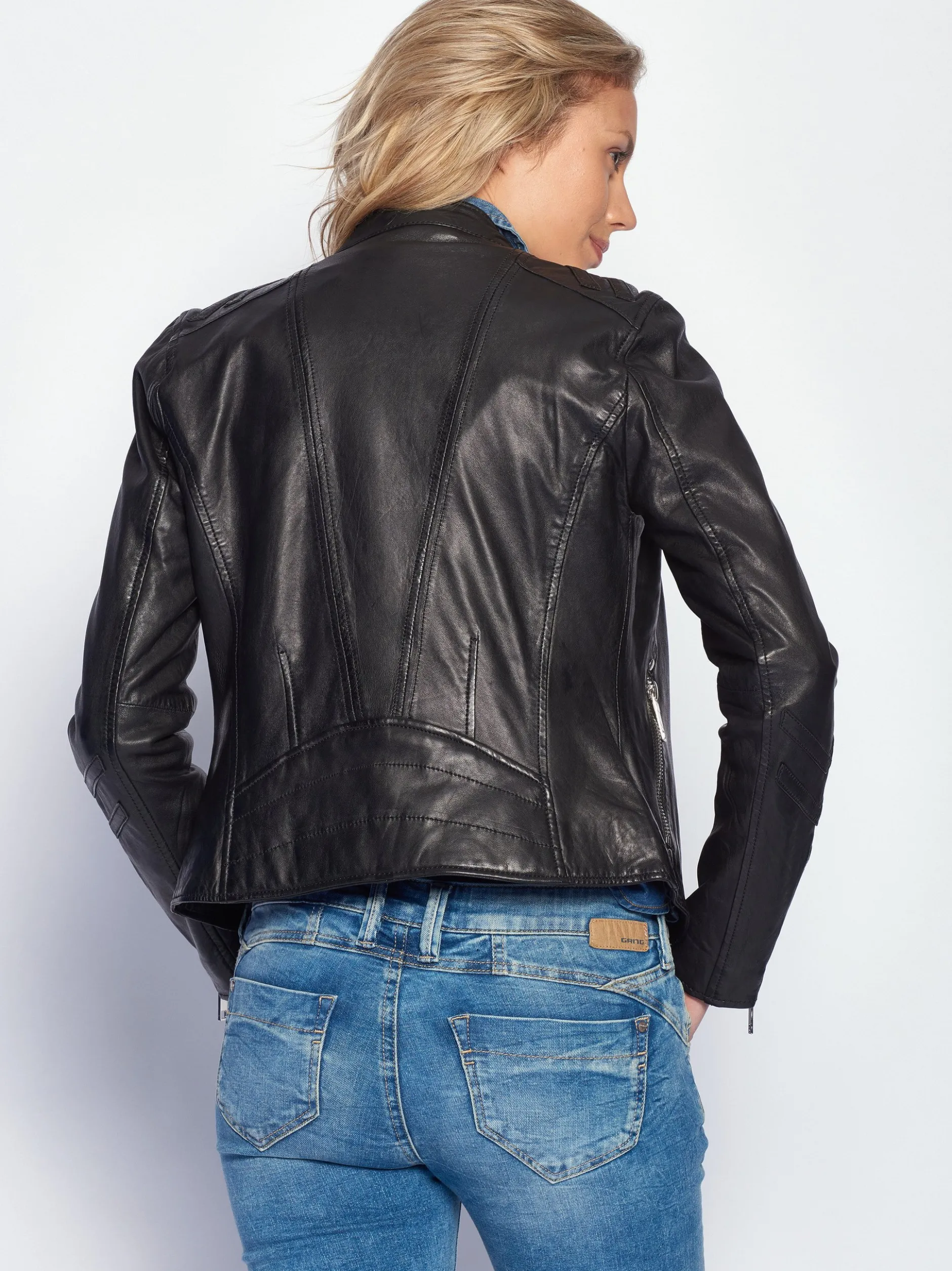 Maze Damen Lederjacke in schwarz