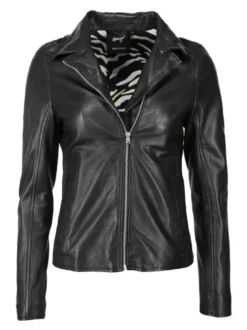 Maze Damen Lederjacke in schwarz