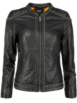 Maze Damen Lederjacke in schwarz