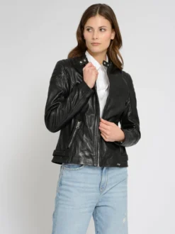 Maze Damen Lederjacke in schwarz