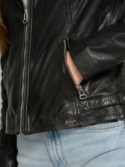 Maze Damen Lederjacke in schwarz