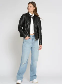 Maze Damen Lederjacke in schwarz