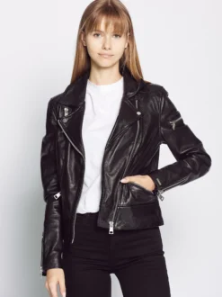Maze Damen Lederjacke in schwarz