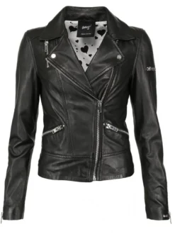 Maze Damen Lederjacke in schwarz
