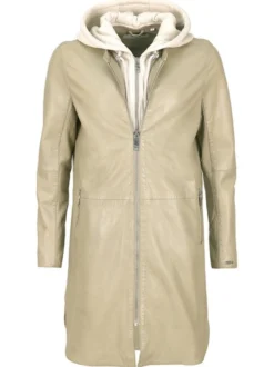 Maze Damen Ledermantel in grau