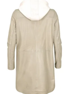 Maze Damen Ledermantel in grau