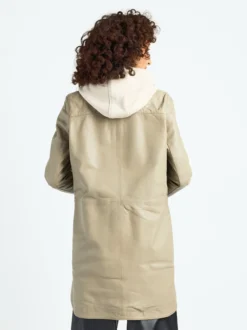 Maze Damen Ledermantel in grau