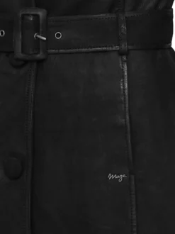 Maze Damen Ledermantel in schwarz
