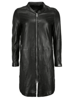 Maze Damen Ledermantel in schwarz